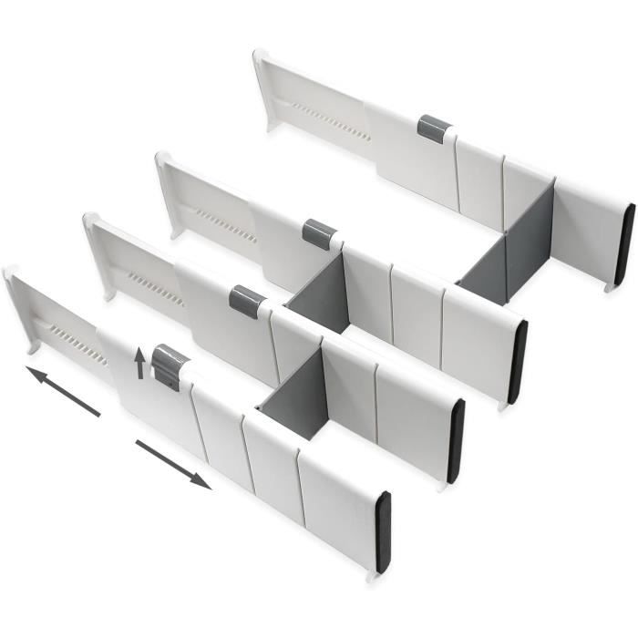 8Gnituhs Lot De 50 Séparateurs De Tiroirs Et Étagères Réglables Adhésifs - Organisateur PVC Transparent 28 X 12 Cm, 1 Mm D'Épaisseur