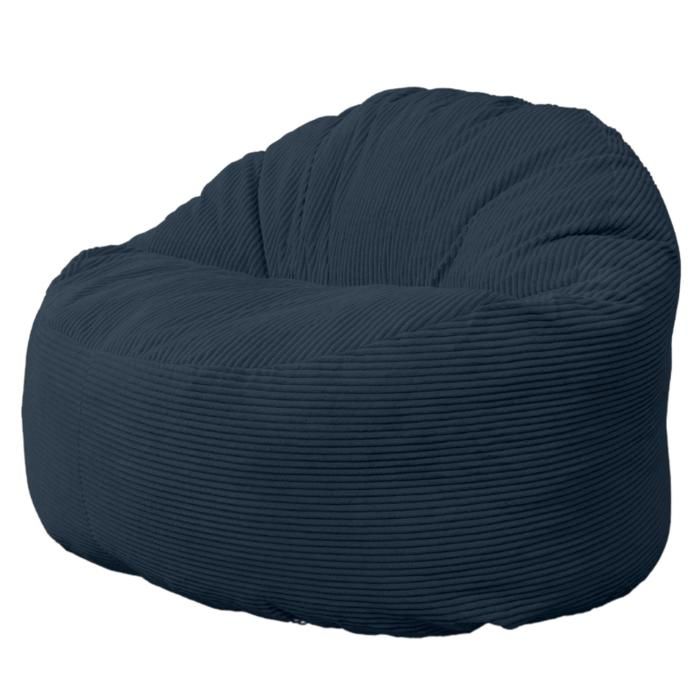 Pouf Velours Côtelé épais - 100cm - Bananair - Bleu foncé Pouf Velours Côtelé épais - 100cm - Bananair - Bleu foncé