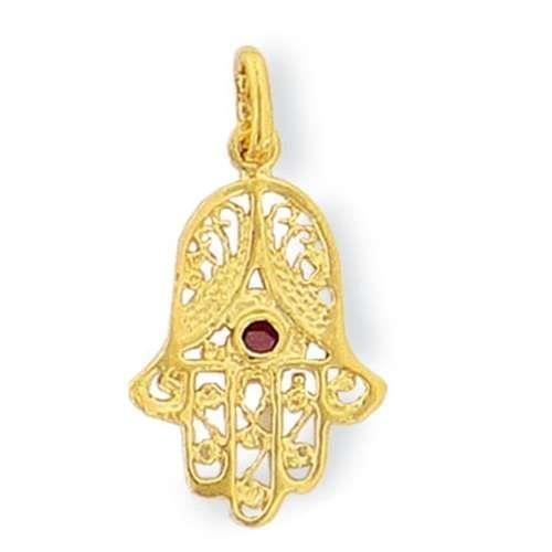 Pendentif - SF Bijoux - Main de Fatma - Plaqué or - Doré - 10 ans garantie