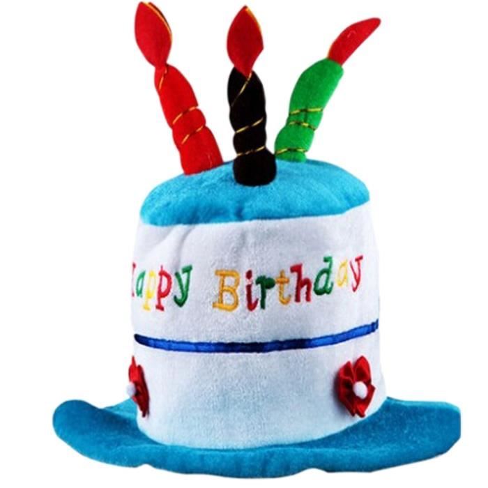 Bleu Gateau 3 Bougies D Anniversaire D Enfants Chapeauen Peluche Chapeau6 5 Cdiscount Pret A Porter