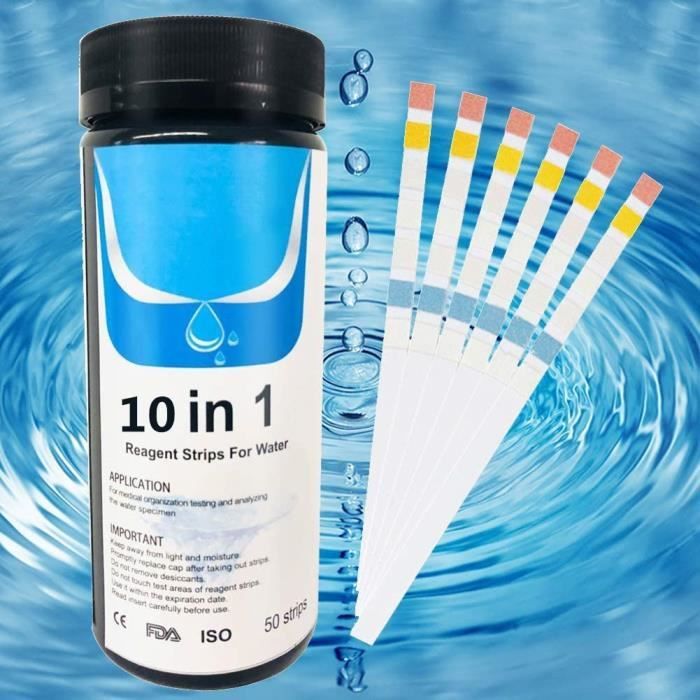 Bandelette Piscine Bandelettes Test Piscine 100 Pièces - Analyse Rapide Eau Douce, Salée Et Spa - Résultats Immédiats Languette Piscine