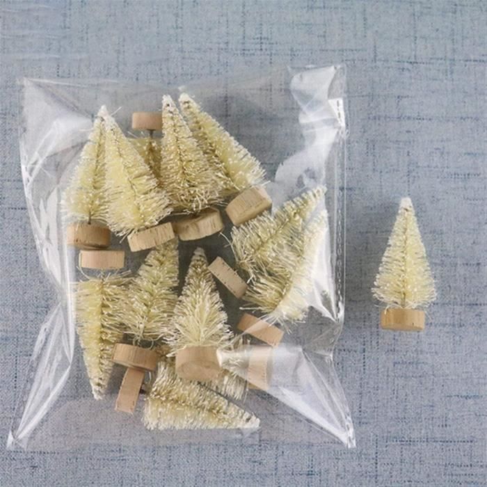 TaoQ 12 Pièces Mini Sapins De Noël Décoratifs - Avec Neige Et Cloches - 10.5 à 26cm