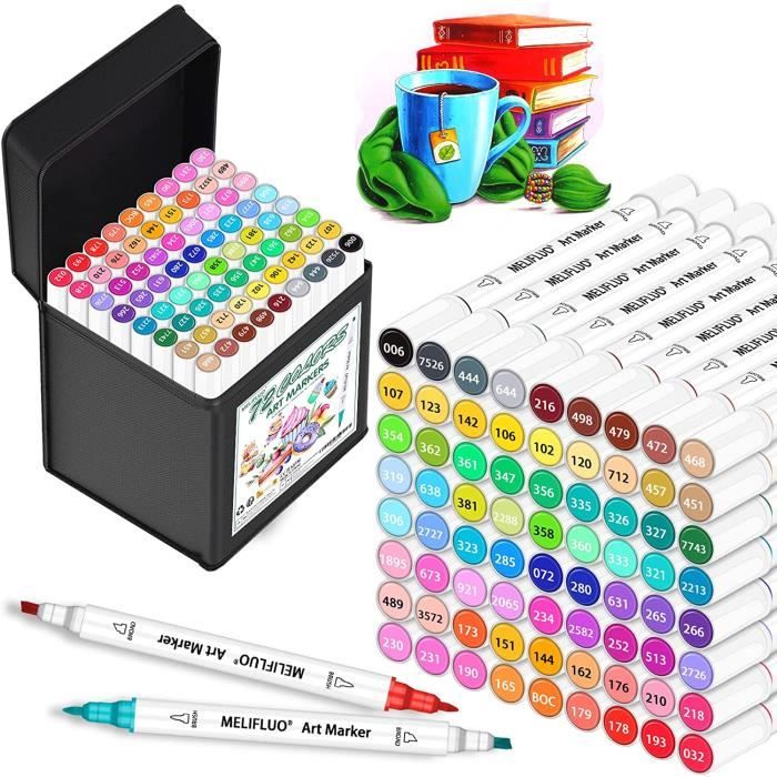 Feutres Acryliques Faizer - Lot De 168 Couleurs, Pointe Pinceau 0,7 Mm - Pour Bois, Verre, Céramique, Toile - Idéal Coloriage Adulte