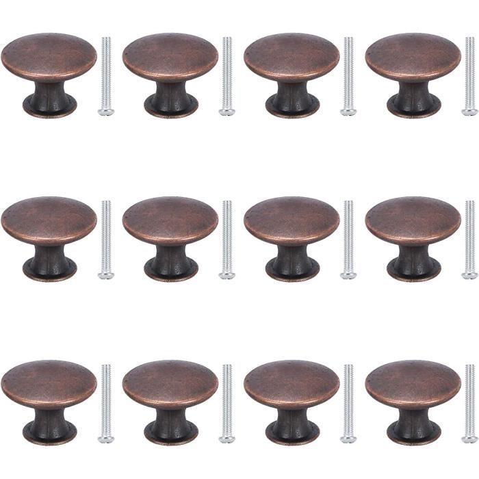 Lot De 10 Boutons De Meubles, Ronds, 30 Mm, Style Vintage, Avec Vis