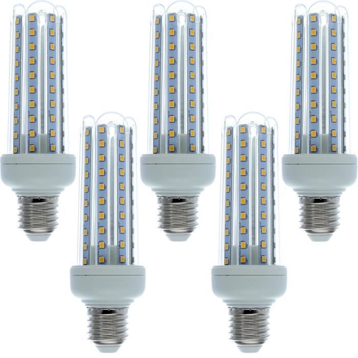 5 Ampoules LED E27 blanc froid 15W=120W Cdiscount Maison