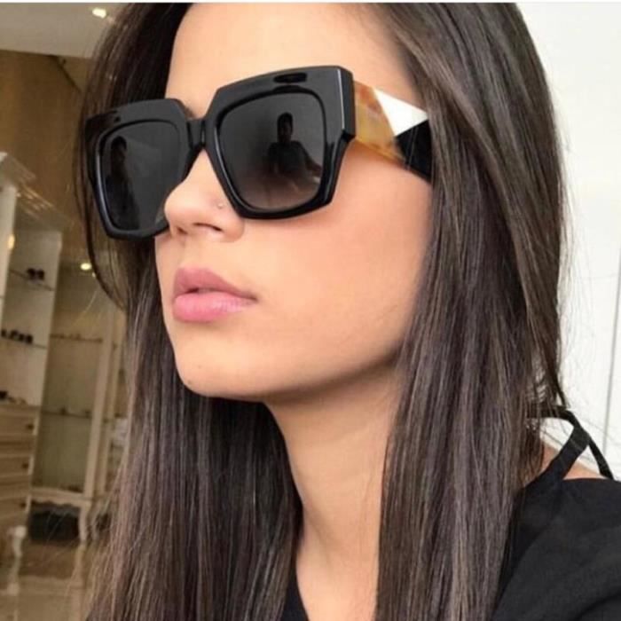 A la mode Carre Surdimensionne Lunettes De Soleil Femmes Hommes De Luxe Marque Designer Lunettes De Soleil Femelle NO.2 DRFT4909 Achat Vente lunettes de soleil Mixte Cdiscount