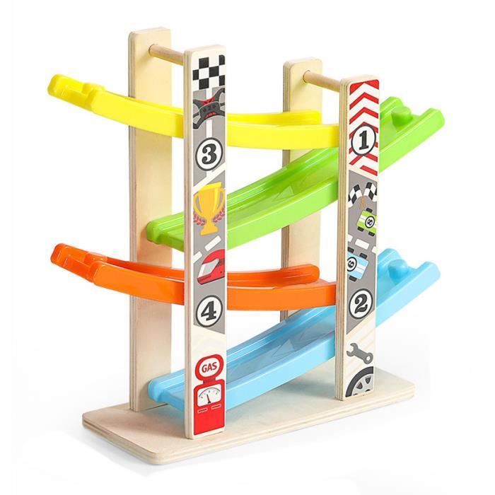 Rampe De Course Dinosaure En Bois Montessori Pour Bébé 1 An Et Plus - Jouet éducatif Avec 4 Roues Larges (3.2 Cm) - Cadeau Garçon/fille