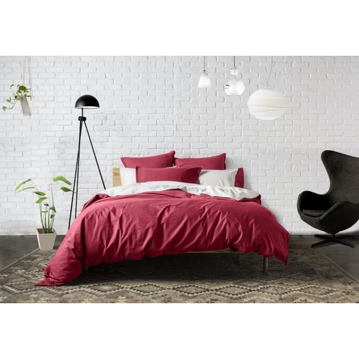 Baton Rouge Housse De Couette 260x240 40 Percale Framboise Achat Vente Housse De Couette Seule Cdiscount