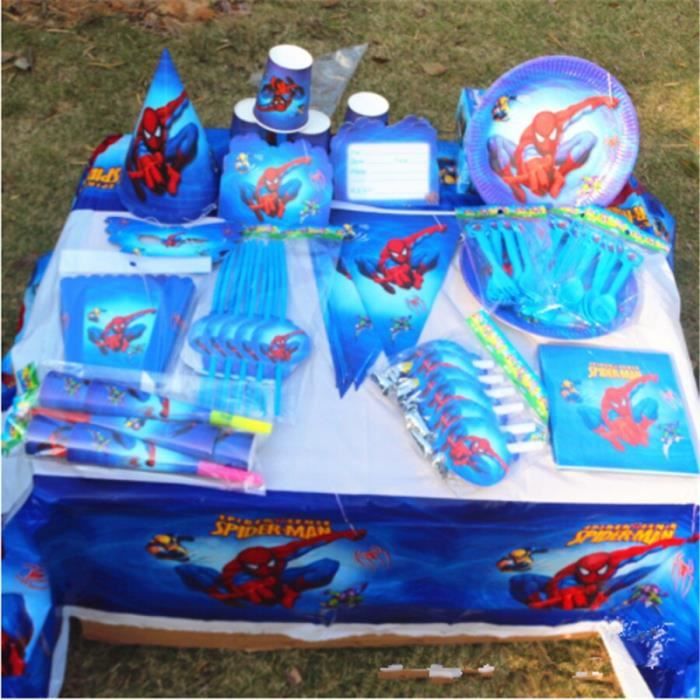 Nappe de fête bleue en plastique pour garçons, 130 x 220 cm, motif Spiderman City - Décorations de fête d'anniversaire pour enfants Nappe de fête bleue en plastique pour garçons, 130 x 220 cm, motif Spiderman City - Décorations de fête d'anniversaire pour enfants