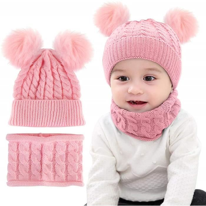 Écharpe de Bonnet Hiver Bonnet Bébé Fille Hiver Pompom 0-24 Mois Tricotés  Bonnet Écharpe Ensemble Enfants[342] - Cdiscount Prêt-à-Porter