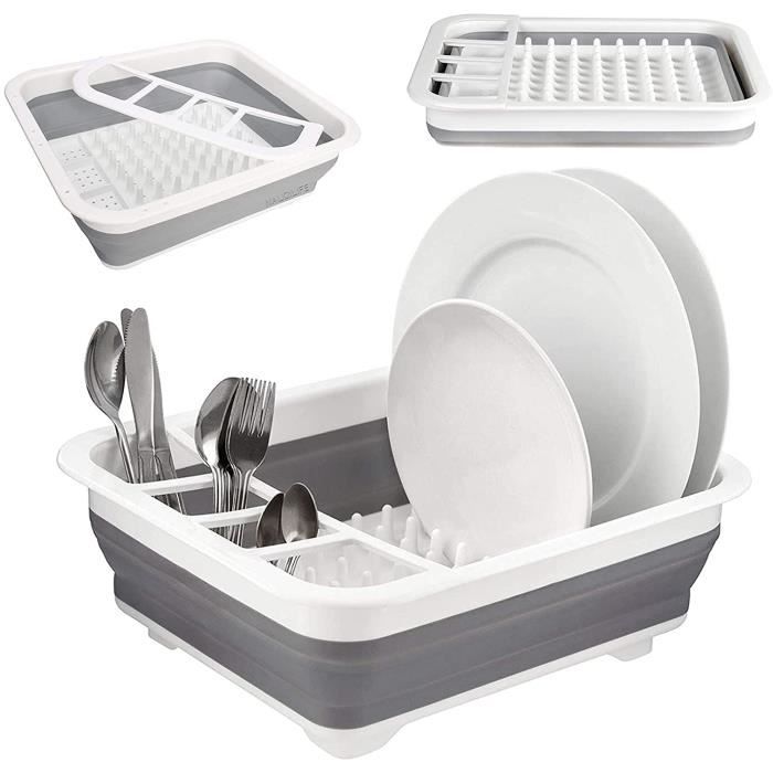 Vaisselle Porte-Couverts Pliant Camping Plastique Silicone egoutoire vaisselle cuisine pliable évier Cuisine NAUDILIFE Égouttoir Pliable