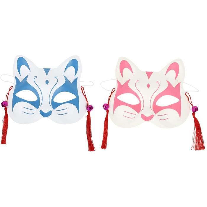 ABOOFAN Kitsune Fox Masques Moitieacute du Visage Cosplay Masques