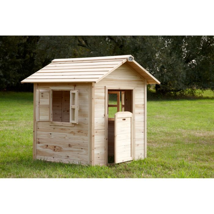 Maisonnette en bois FSC AXI Noa pour enfants | Maison de jeux extérieure marron & vert