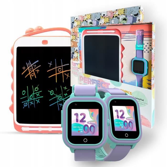 Montre Connectée Enfant Bemi Linka 4G/LTE avec Thermomètre + Tablette Graphique Bemi Doodle 10 Violet