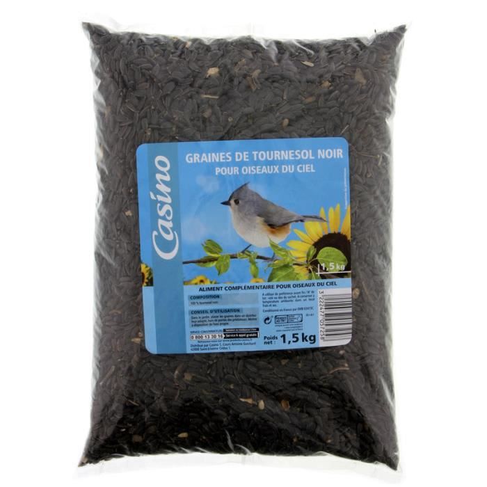 Graines De Tournesol Noir Pour Oiseaux – Lot De 2 Seaux De 2 Kg – Nourriture Hiver Pour Mésanges, Moineaux