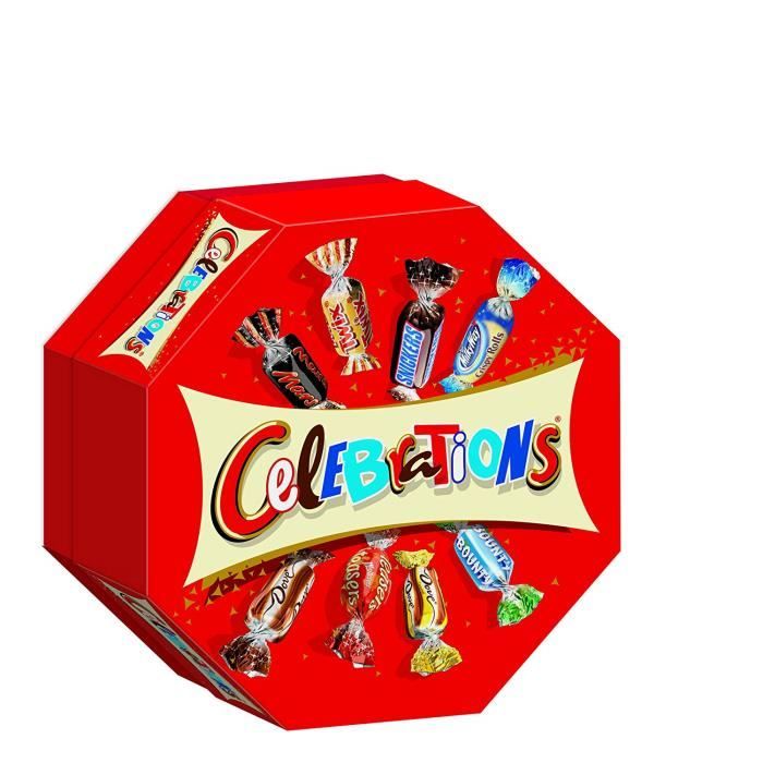 Une sélection de chocolats d'une boîte de célébrations Photo Stock