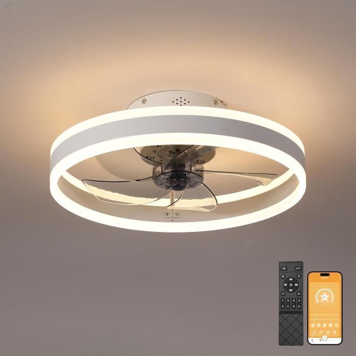 Ventilateur 50cm Dimmable Télécommande Ventilateur Plafond