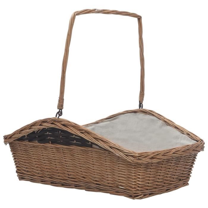 Lot De 2 Sacs à Bûches En Feutre 35L - Pliables, Poignées, Pour Cheminée (46.5x27.5x27.5 Cm)
