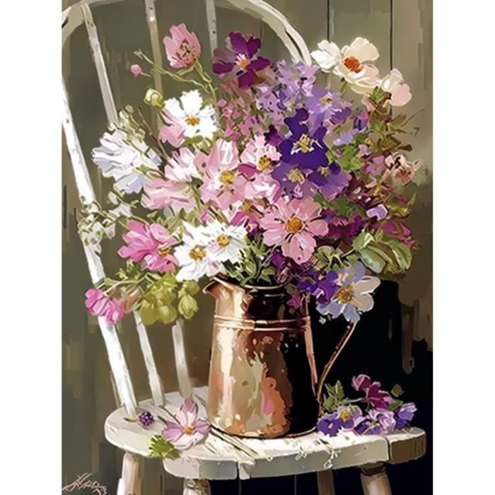 CHOSIGHT Kit 5D Diamond Painting 30x40cm - Broderie Diamant Fleur Avec Strass Ronds - Décoration Mural DIY