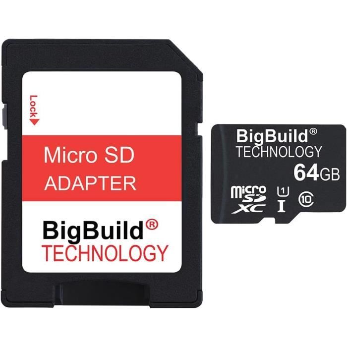 Carte Mémoire Micro SDXC 64 Go Pour Motorola Moto G LTE - Avec Adaptateur SD - Marque Trade-Shop