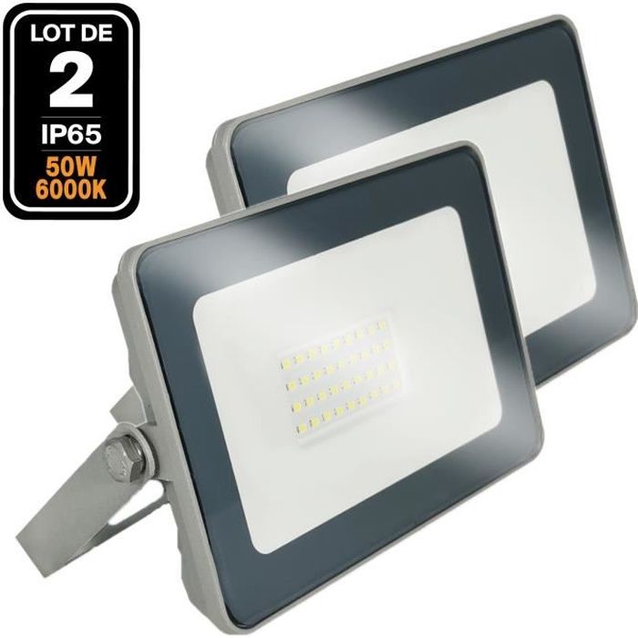 50 W chip-on-board Outdoor DEL Flood Light 6000K lumière du jour IP65 Noir Étanche 