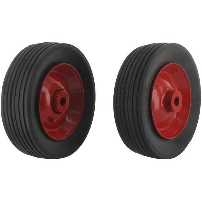 Roue adaptable pour TORO - Lot de 2 - Caoutchouc - Roulette fixe - Fixation à tige