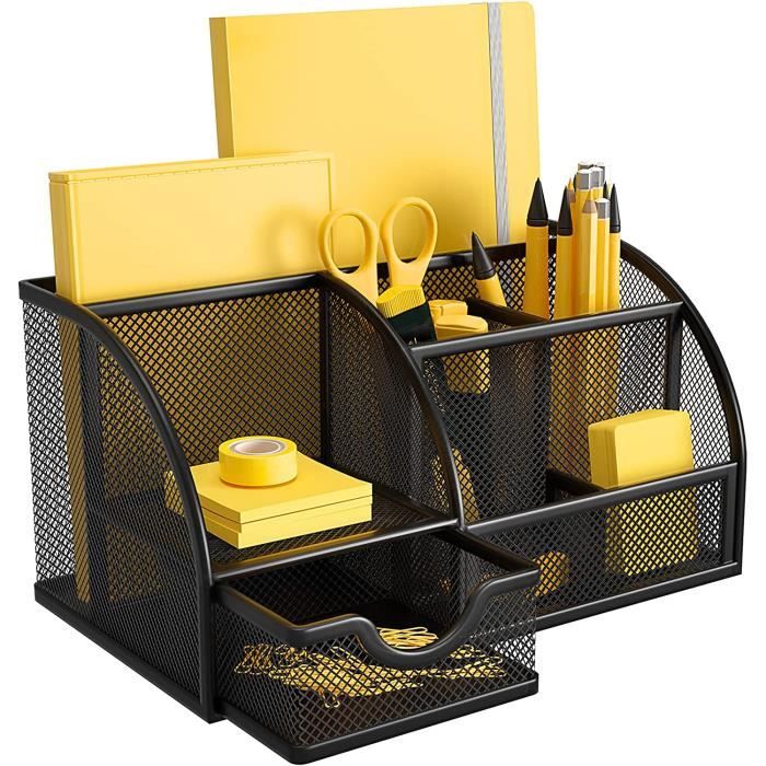 Organiseur de bureau en maille fiable, porte-stylo multifonction
