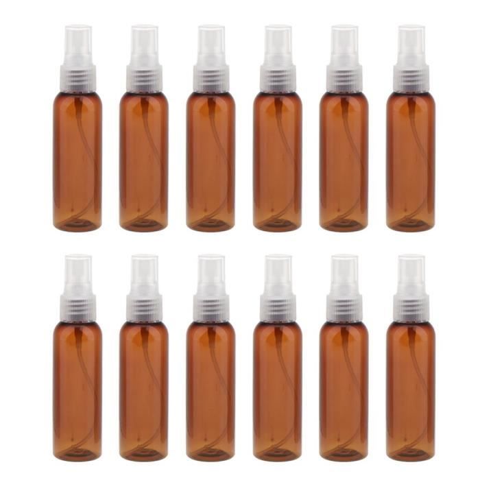 12x60ml Bouteille Flacon Cosmétique Vide en Plastique à Vaporisation de Parfum Lotion Crème