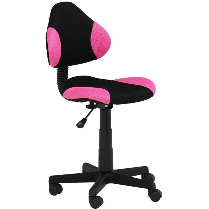 Chaise De Bureau Pour Enfant Alondra Fauteuil Pivotant Avec Hauteur Reglable Revetement En Mesh Noir Rose Achat Vente Chaise De Bureau Soldes Sur Cdiscount Des Le 20 Janvier Cdiscount