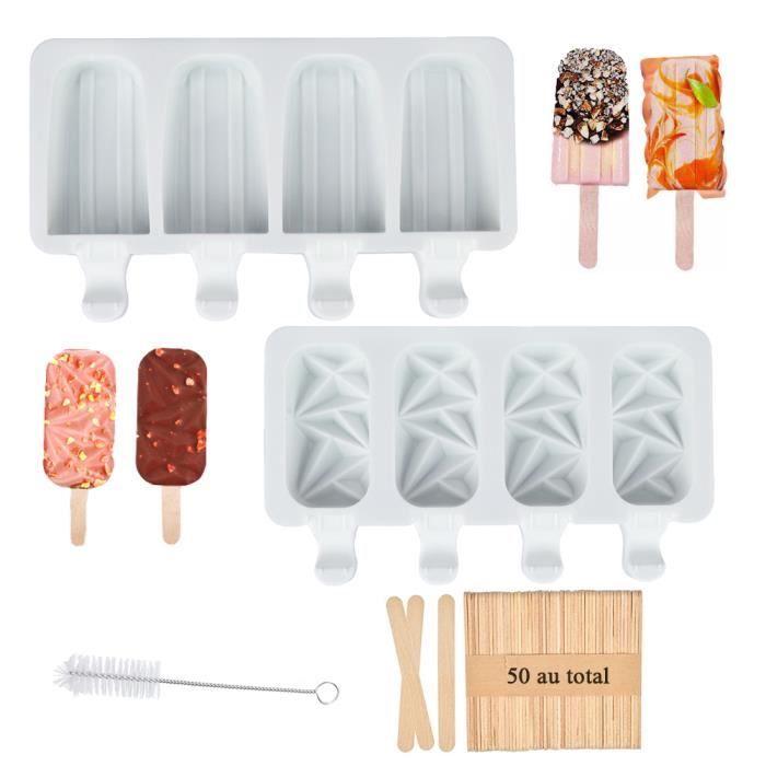 2 Moules à Glace En Silicone Avec Bâtonnets - 12 Bâtonnets, Formes Animaux/fruits, Sans BPA - Pour Popsicles Maison