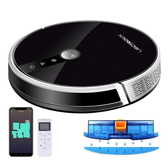 LIECTROUX C30B - Aspirateur Robot Gyro 4000Pa - 120min - APP - Brosse Centrale - Bac séparé poussière & eau - Silencieux - Animaux - Liectroux