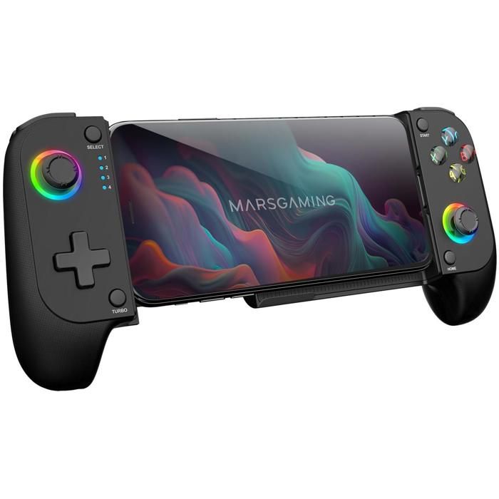 Manette Bluetooth 5.0 MARSGAMING MGPX RGB Neon Double Vibration Fonction Turbo - vue 5