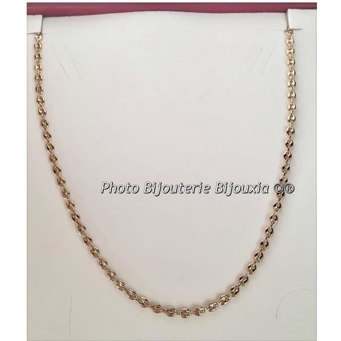 Chaîne ou Bracelet Grain de Café Plaqué or - BIJOUXIA - Longueur au choix - Largeur maille 3 5mm