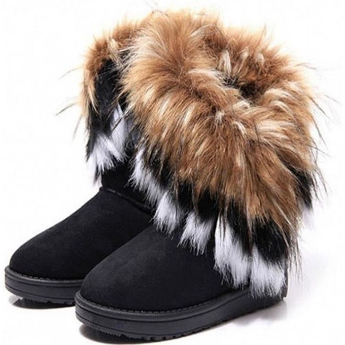 Bottes de neige femme AFS JEEP - Noir - Lacets - Synthétique - Haute -  Chaussures fourrées
