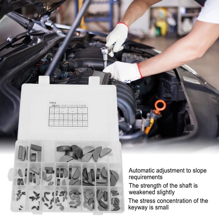 LANTRO JS 100 Chiavi Woodruff In Acciaio 45# - 13x5x3mm | Kit Chiavi Mezzaluna Per Meccanica - Foto 11