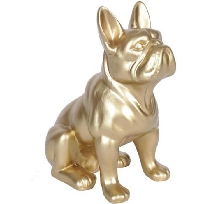 Statue En Resine Chien Bouledogue Francais Dore Assis Octave 31 Cm H 31 X L 23 X L 16 Cm Dore Achat Vente Statue Statuette Cdiscount