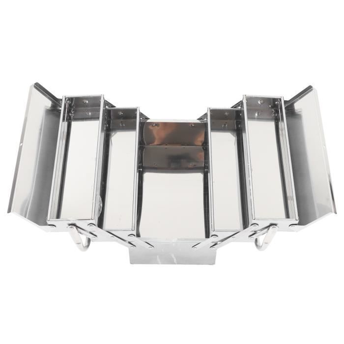 Boîte à Outils En Porte-à-faux En Acier Inoxydable, Boîte D'évaluation De Stockage D'outils D'entretien Automatique Portable, Pliable En Métal, 3 Couches, 5 échelles