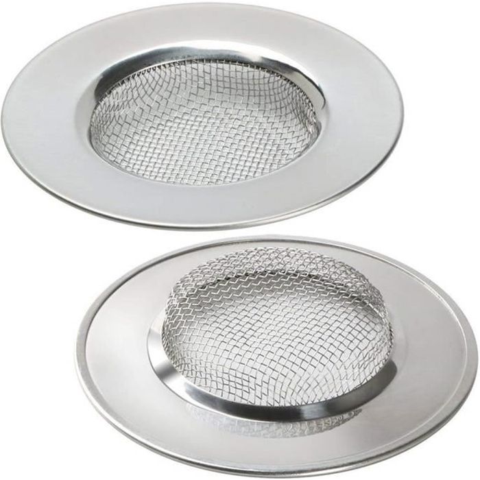 2PCS Filtre évier Cuisine, Filtre à évier en acier inoxydable, grille evier, Diamètre extérieur (7.5cm)