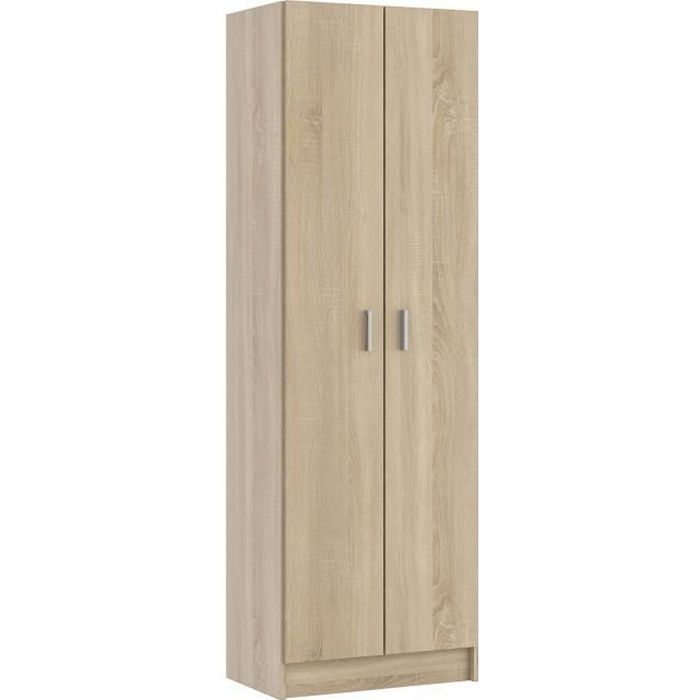 Armoire meuble à chaussures coloris Chêne canadian - longueur 59 cm x hauteur 180 cm x profondeur 37 cm Armoire meuble à chaussures coloris Chêne canadian - longueur 59 cm x hauteur 180 cm x profondeur 37 cm