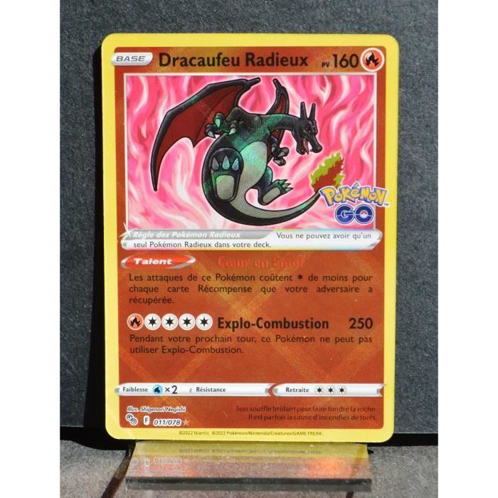 Carte Pokémon Dracaufeu Radieux 160 PV 011-078 EB10.5 - Pokémon Go NEUF FR  - Cdiscount Jeux - Jouets