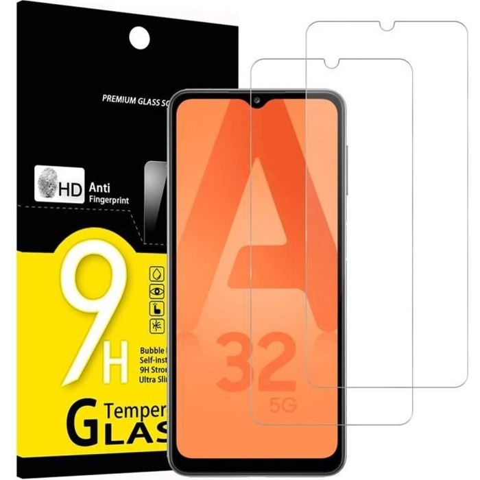 Verre trempé pour Samsung A32 5G (6,4) Anti trace Installation facile Pack  de 2 Films Vitre