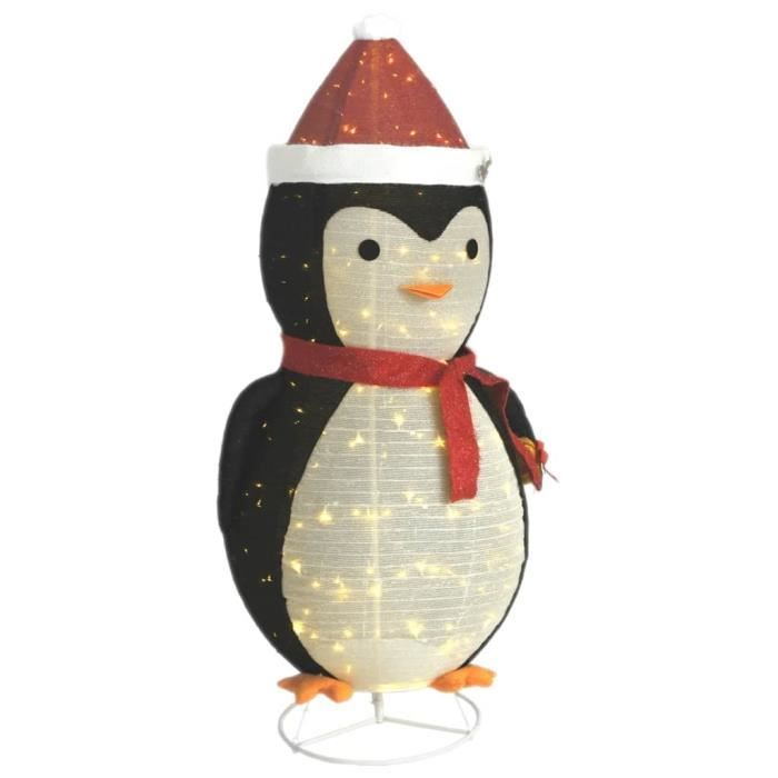 Décoration de Noël pingouin à LED Tissu de luxe 180 cm Qqmora