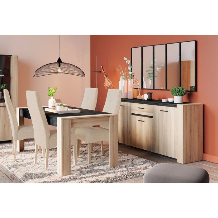 Ensemble table et buffet - SHEFFIELD - Chêne Kronberg / Sidewalk - DEMEYERE