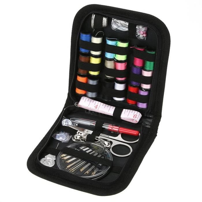 136pcs Mini Kit De Couture Sewing Supplies avec ciseaux dé à coudre fils aiguilles