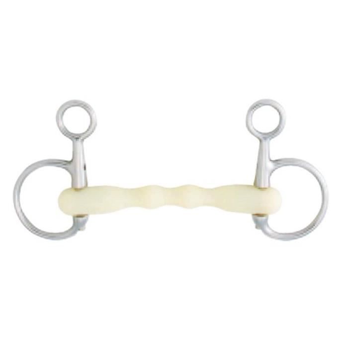 Comparer les prix de Mors baucher pour cheval droit Soyo Happy mouth "mullen" - blanc/argenté - 105 mm