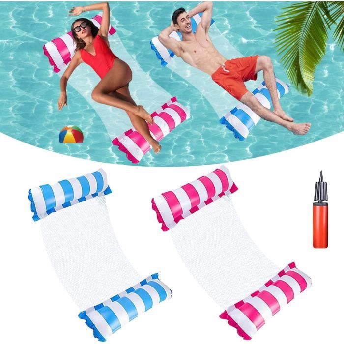 May Huang Bouée Piscine, Flotteur Piscine 4 en 1, Flottantes Hamac Gonflable, Hamac d'Eau Plage Portable, pour Plage, Partie, Vacances