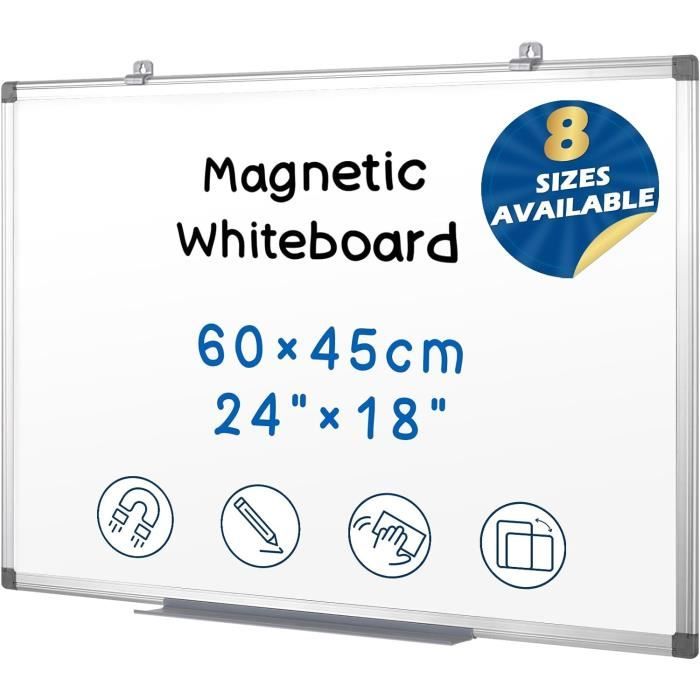 Tableau Blanc Magnétique Effaçable A4 Double Face - Pour Enfants Et Bureau, Avec Feutres, Aimants Et Gomme