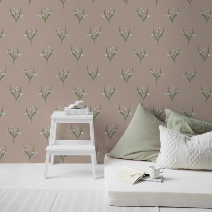 Papier peint intissé Lilly 1005 x 52cm Rose - Cdiscount Bricolage