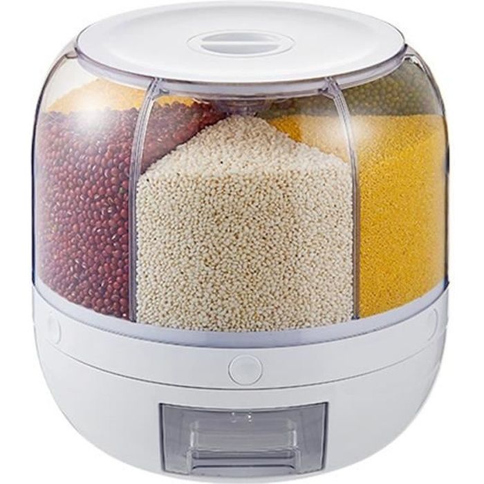 YOSOO Distributeur De Céréales Scellé Rotatif Conteneur De Stockage Des