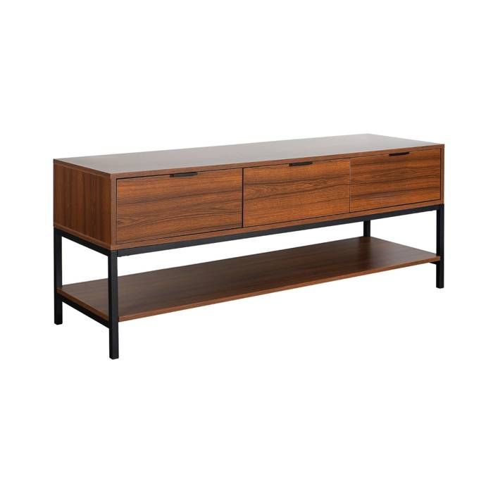sweeek - Meuble TV décor noyer 3 tiroirs 130cm WALNUT sweeek - Meuble TV décor noyer 3 tiroirs 130cm WALNUT